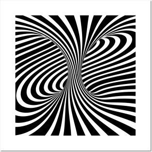 Swirl Lines Black and White Posters and Art